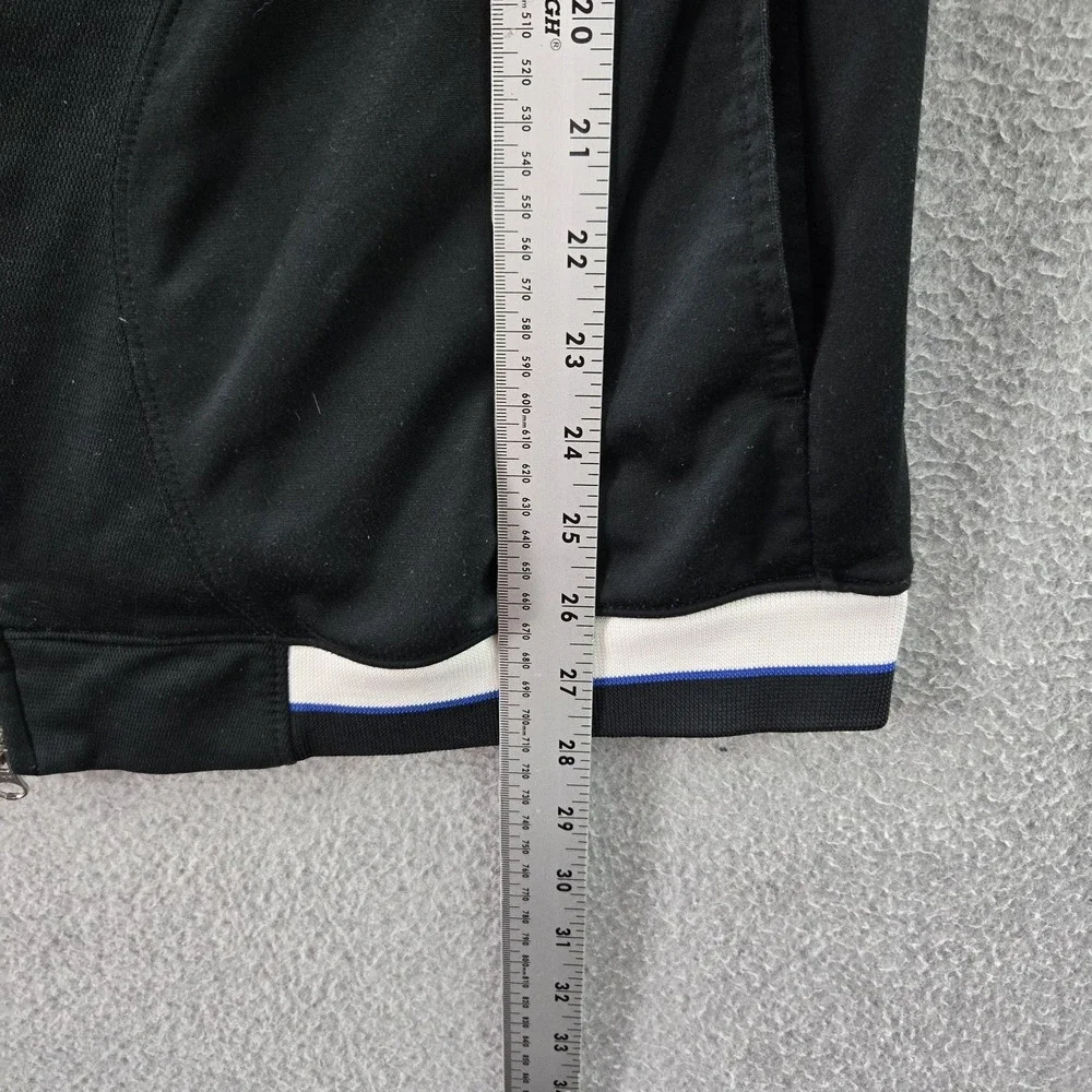 VINTAGE Air Jordan Men Jacket M Black Y2K Track Jacket Logo Stripe‎ Long Sleeve